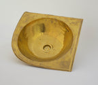 Corner Washbasin in Hammered Brass – Decorative Countertop or Inset Basin