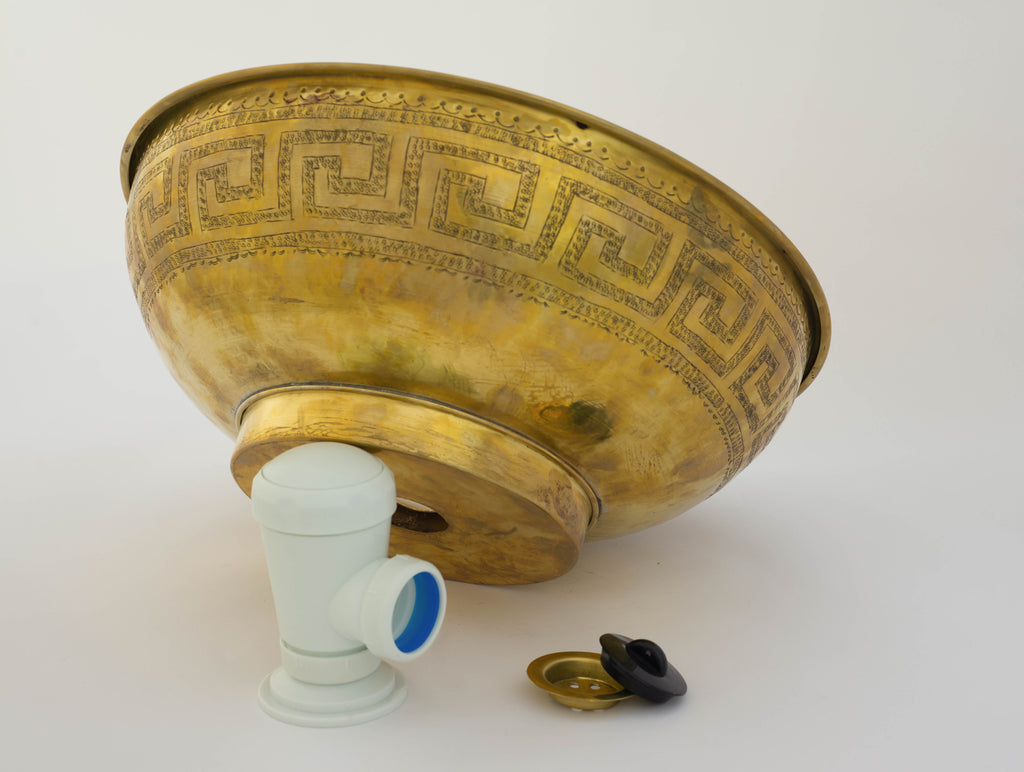 Vasque Ronde en Laiton Gravé – Lavabo Décoratif à Poser