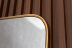 Miroir Mural en Laiton – Cadre Rectangulaire Arrondi