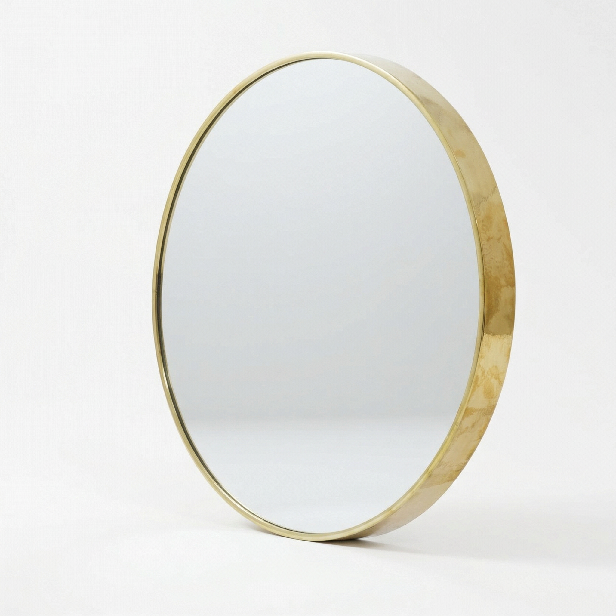 Miroir Rond en Laiton Martelé – Cadre Laiton Massif