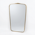 Miroir Mural en Laiton – Cadre Rectangulaire Arrondi