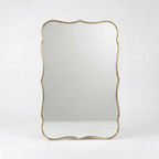 Miroir Mural en Laiton – Cadre Ondulé Classique
