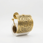 Porte-Papier Toilette avec Couvercle en Laiton Gravé