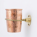 Gobelet Mural en Cuivre Martelé avec Support en Laiton