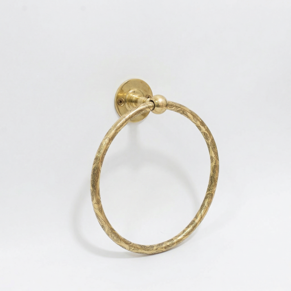 Anneau Porte-Serviette en Laiton Gravé