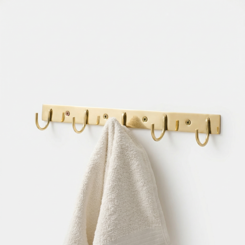 Patère Murale Linéaire en Laiton – Collection Épure