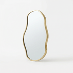 Organic Wall Mirror with Brass Frame – Contemporary Design