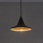 Lampe Suspendu - Cone - Laiton Finition Bronze Martelé