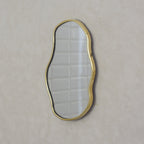 Organic Wall Mirror with Brass Frame – Contemporary Design