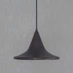 Lampe Suspendu - Cone - Laiton Finition Bronze Martelé