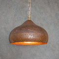 Suspension en Cuivre Martelé – Abat-jour Dôme Évasé