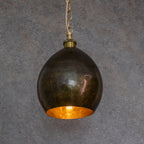 Suspension en Cuivre Martelé – Abat-jour Sphère