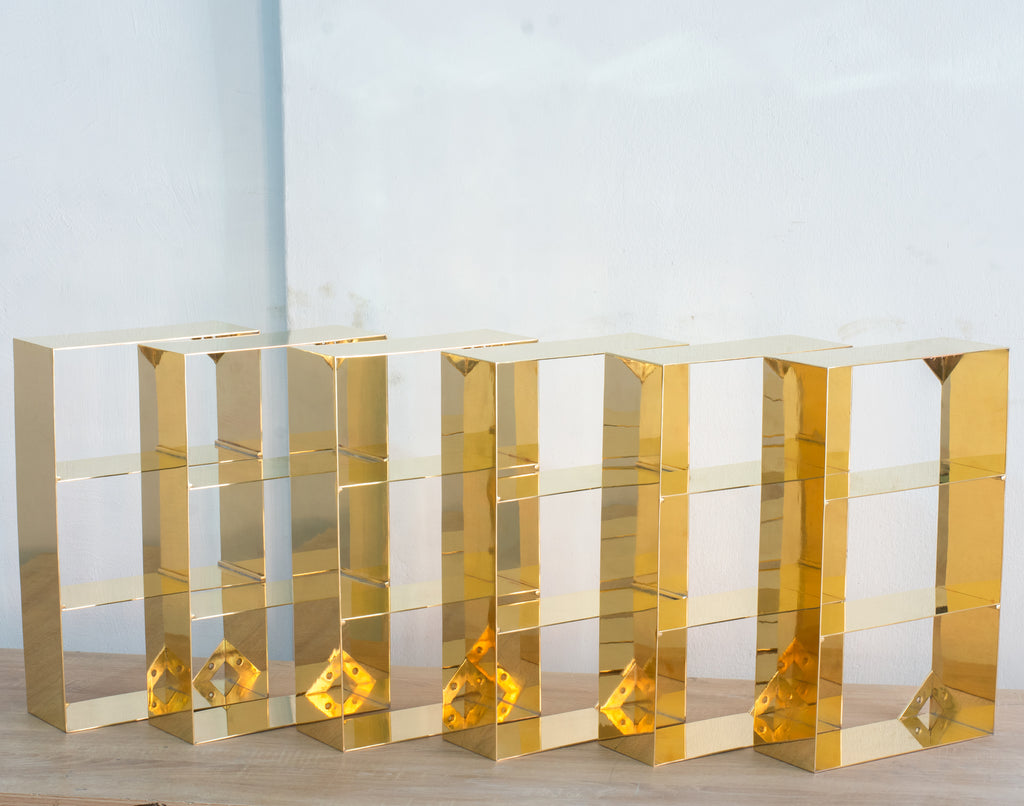 Étagère Murale en Laiton – Étagère Salle de Bain Minimaliste à 3 Niveaux