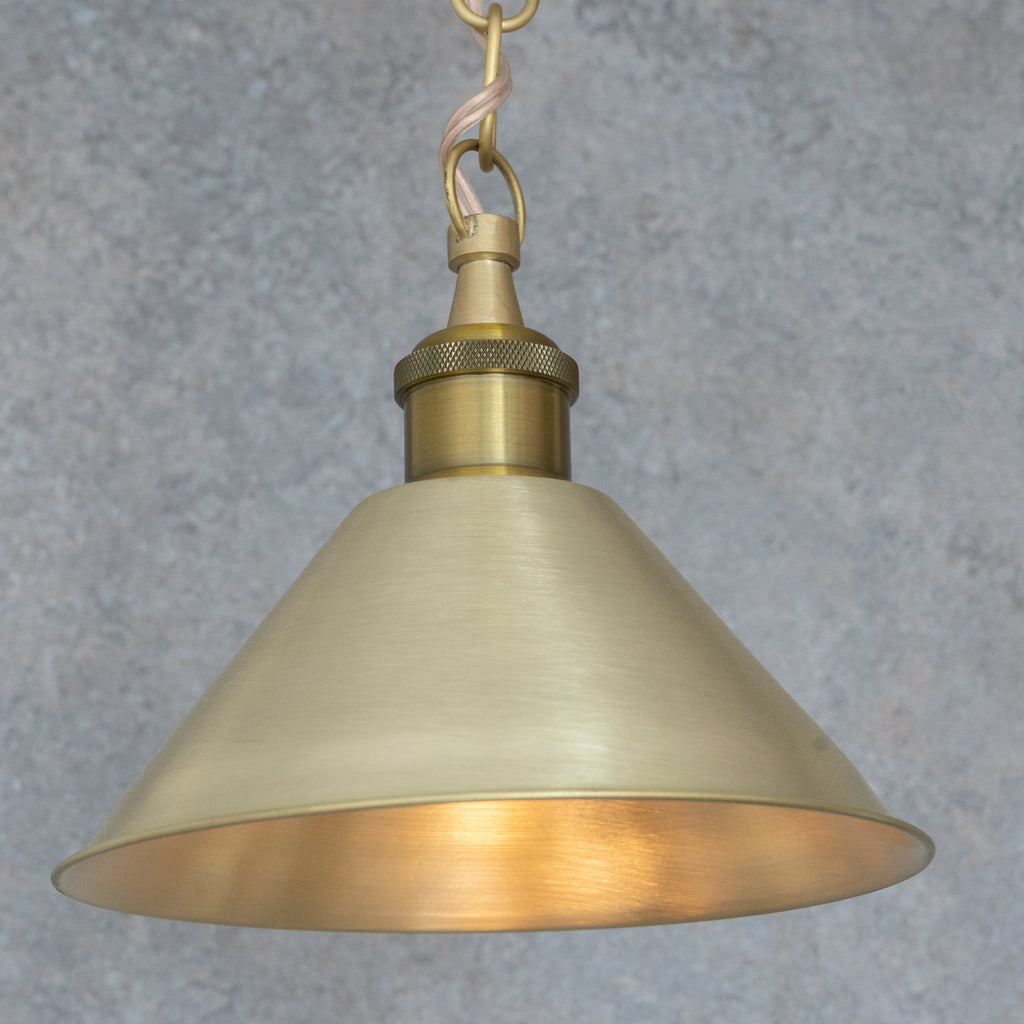 Suspension Conique en Laiton Brossé