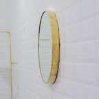 Miroir Rond en Laiton Martelé – Cadre Laiton Massif