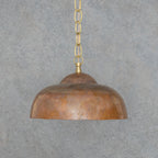 Suspension en Cuivre Martelé – Abat-jour Dôme