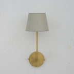 Applique Murale en Laiton avec Abat - jour en Tissu – Bras Courbé - Mecaf