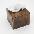 Boîte à Mouchoirs Cubique en Bronze Martelé – Collection Alchimie - Mecaf