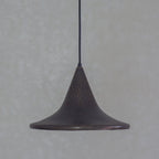 Lampe Suspendu - Cone - Laiton Finition Bronze Martelé - Mecaf
