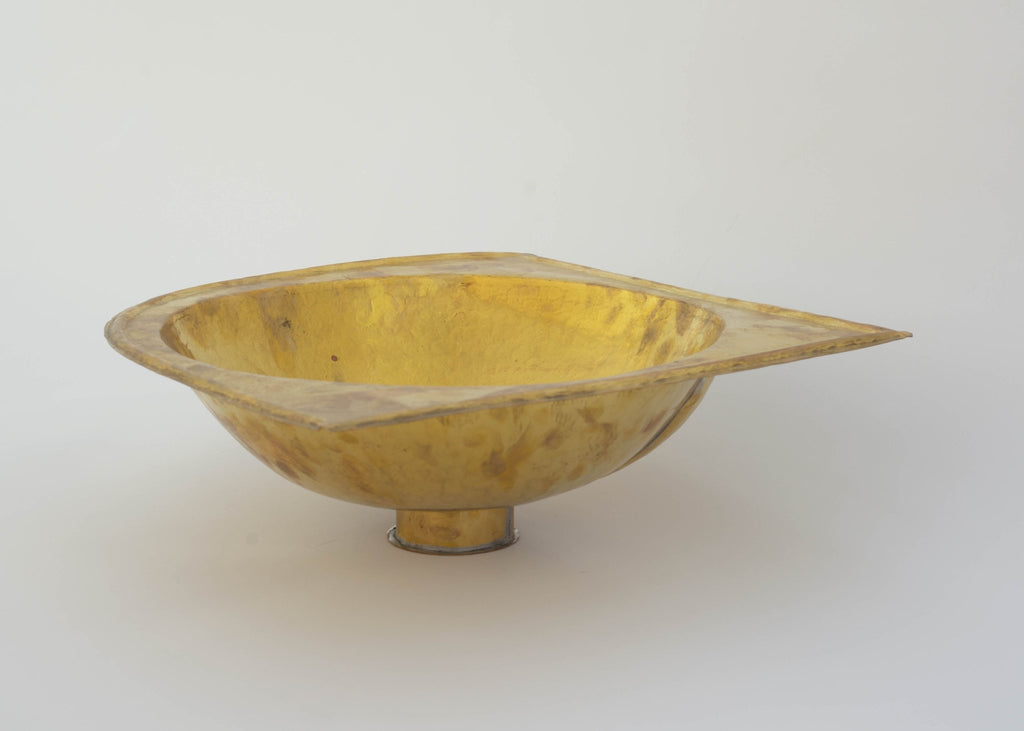 Lavabo d’Angle en Laiton Martelé – Vasque Décoratif à Poser ou Encastré - Mecaf