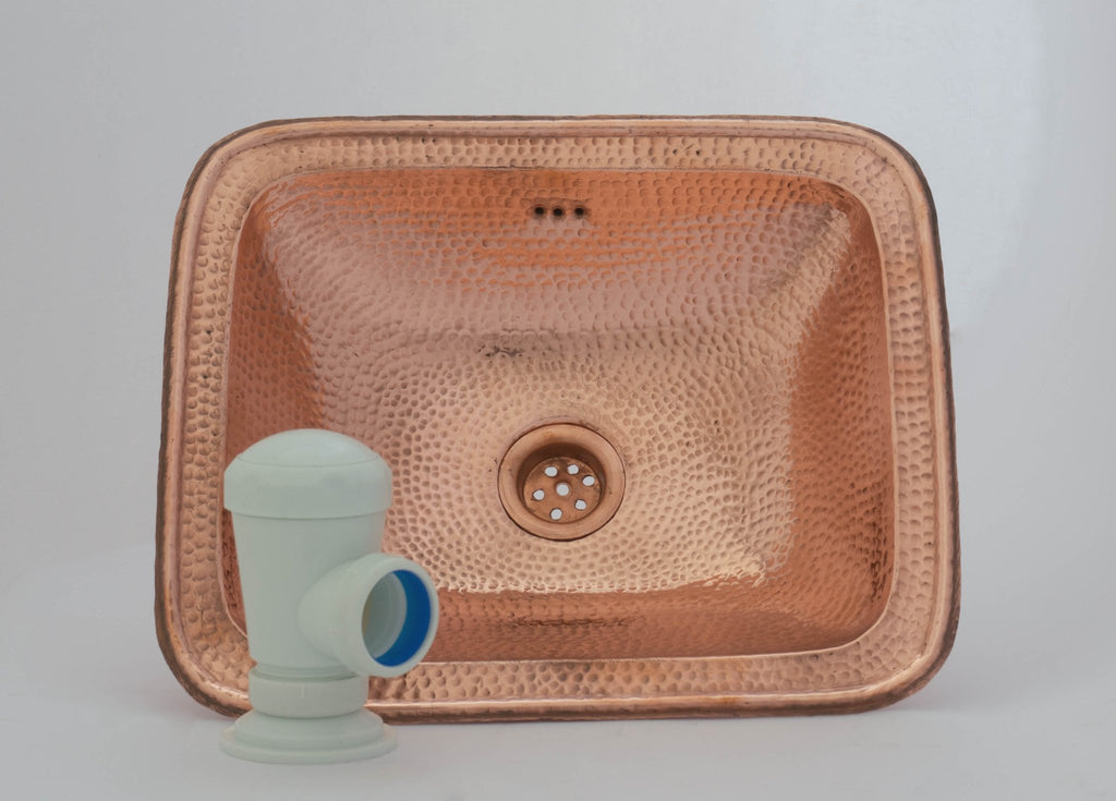 Lavabo Rectangulaire en Cuivre Martelé – Vasque Salle de Bain - Mecaf