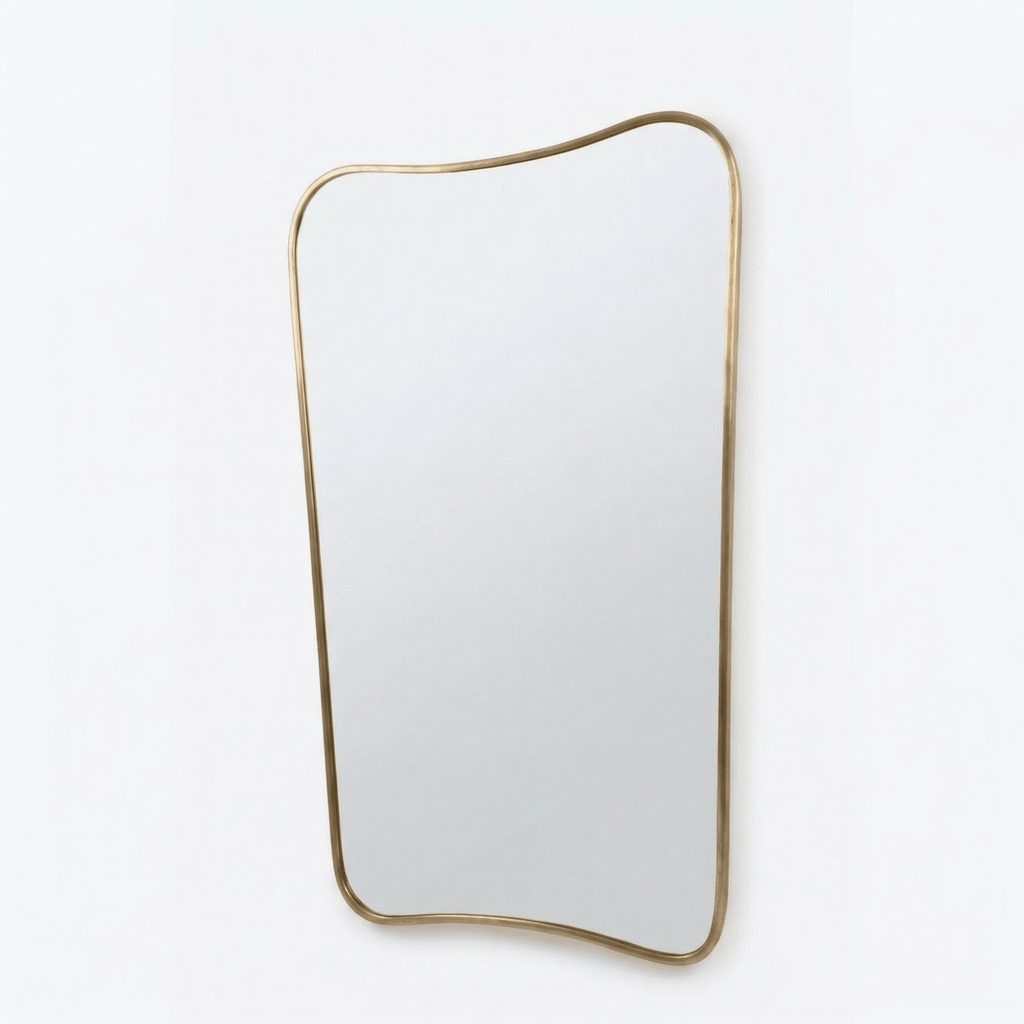 Miroir Mural en Laiton – Cadre Ondulé - Mecaf