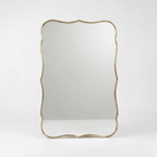 Miroir Mural en Laiton – Cadre Ondulé Classique - Mecaf