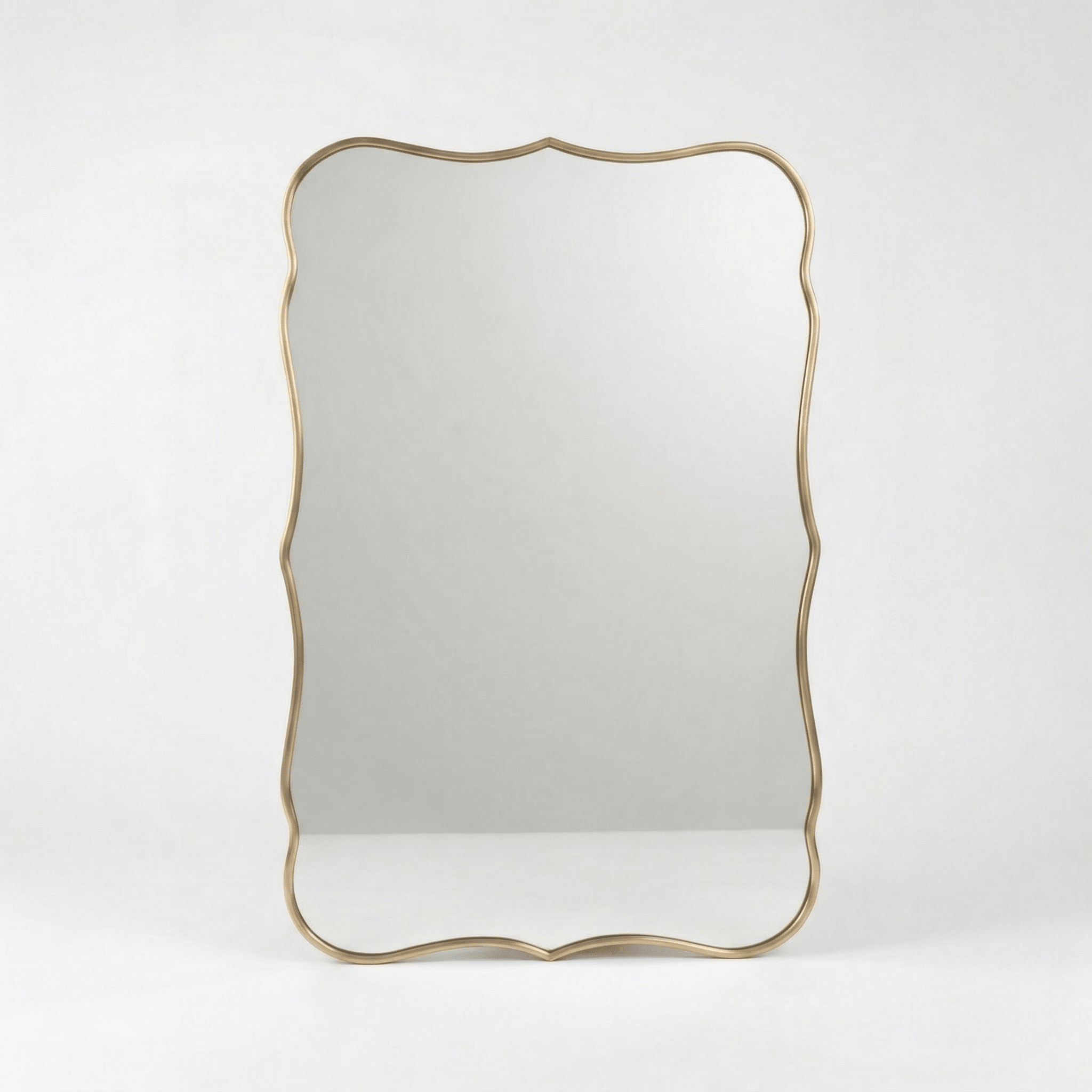 Miroir Mural en Laiton – Cadre Ondulé Classique - Mecaf