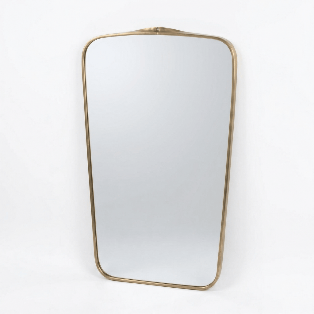 Miroir Mural en Laiton – Cadre Rectangulaire Arrondi - Mecaf