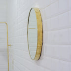 Miroir Rond en Laiton Martelé – Cadre Laiton Massif - Mecaf