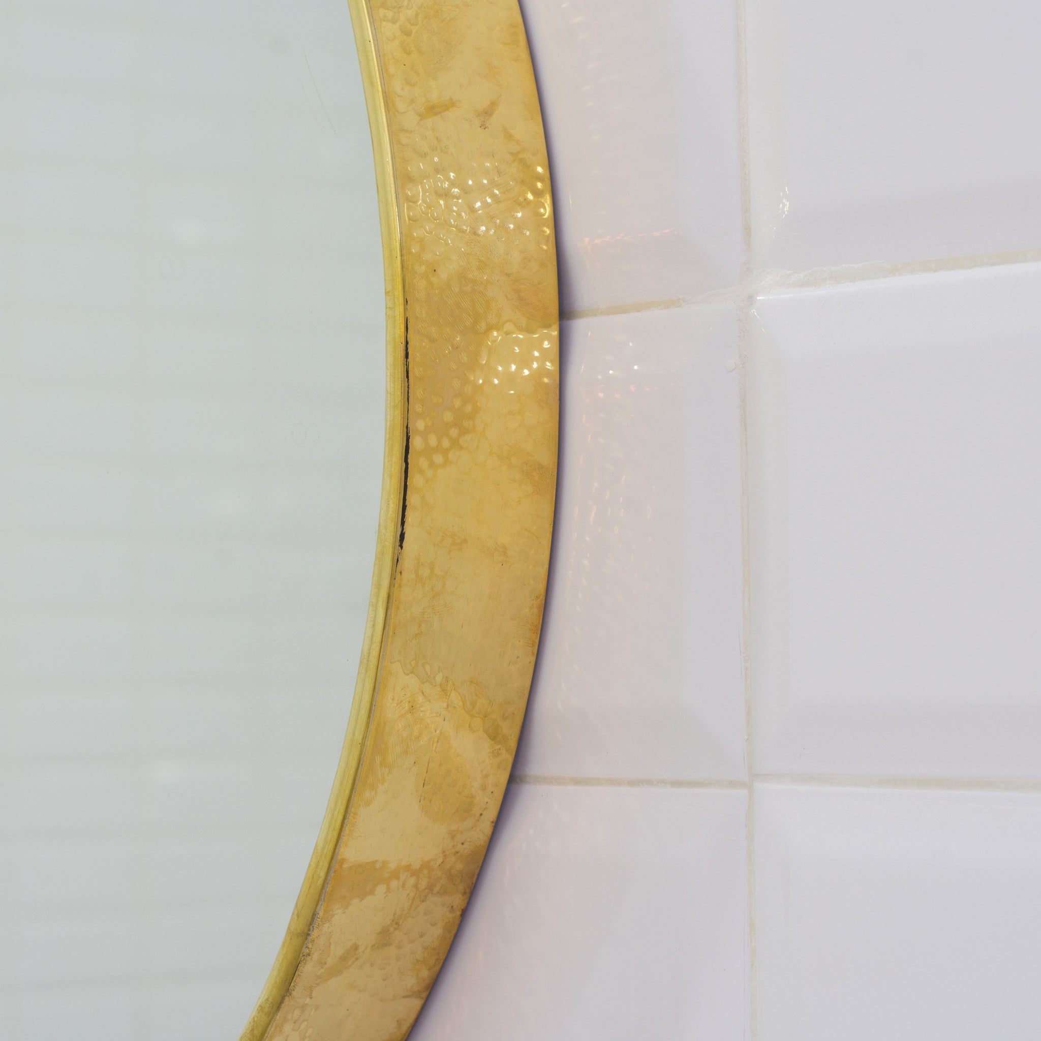 Miroir Rond en Laiton Martelé – Cadre Laiton Massif - Mecaf