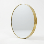 Miroir Rond en Laiton Martelé – Cadre Laiton Massif - Mecaf