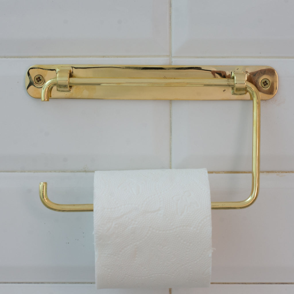 Porte - Papier Toilette en Laiton Massif – Support Mural Élégant - Mecaf