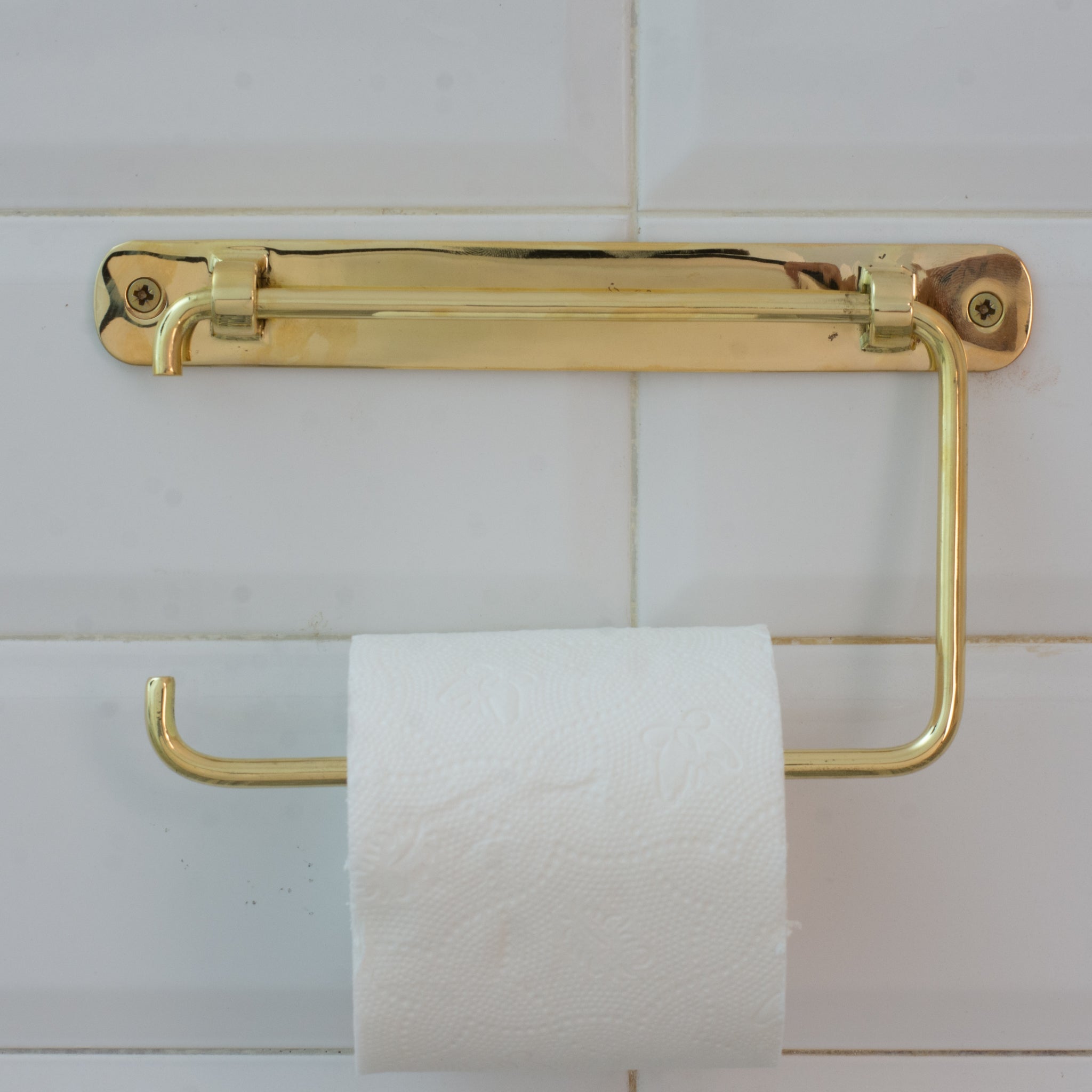 Porte - Papier Toilette en Laiton Massif – Support Mural Élégant - Mecaf