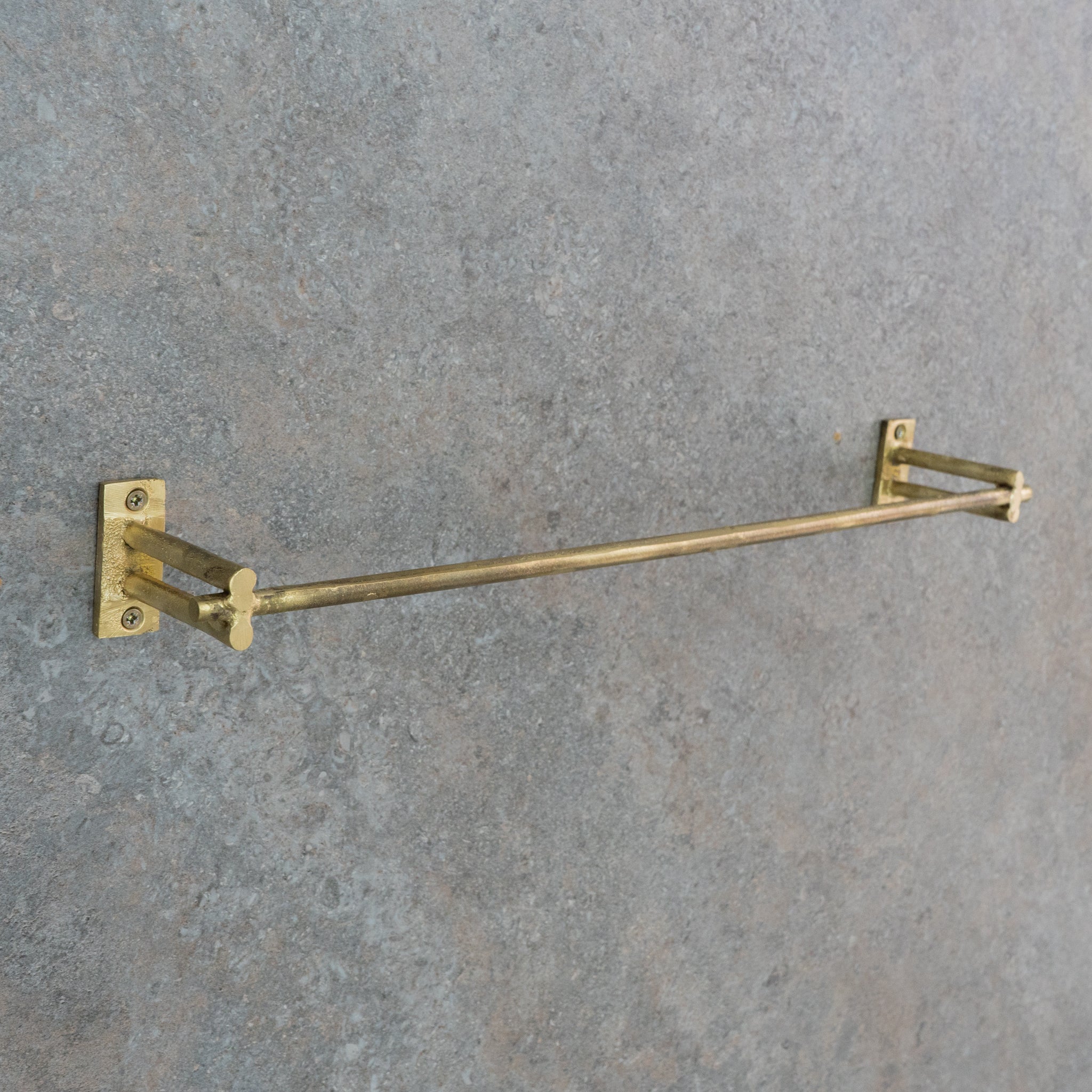 Porte - Serviette Mural en Laiton – Double Barres - Mecaf