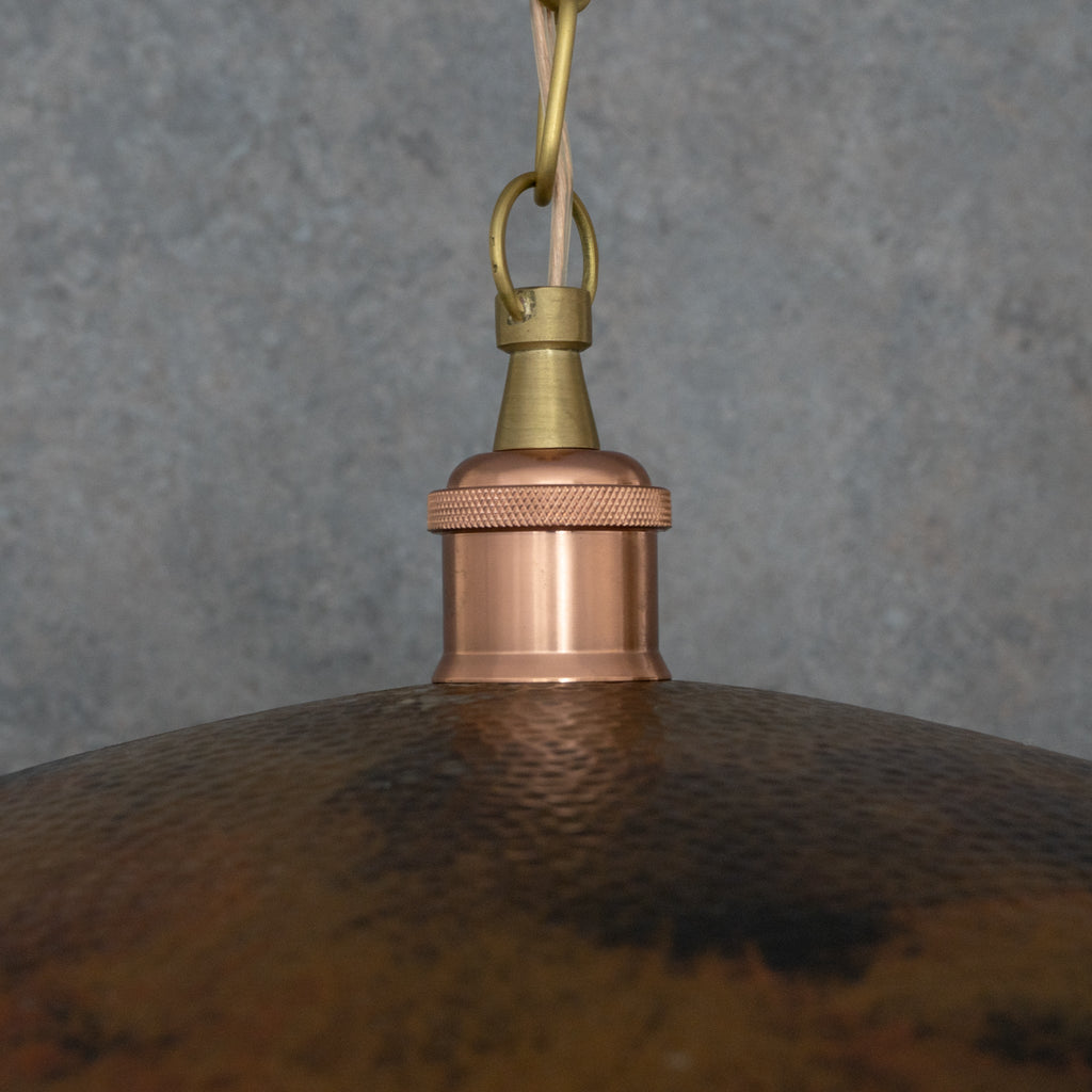 Suspension en Cuivre Martelé – Forme Plateau Rond - Mecaf