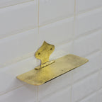 Tablette Murale Martelée en Laiton – Étagère Décorative Salle de Bain - Mecaf