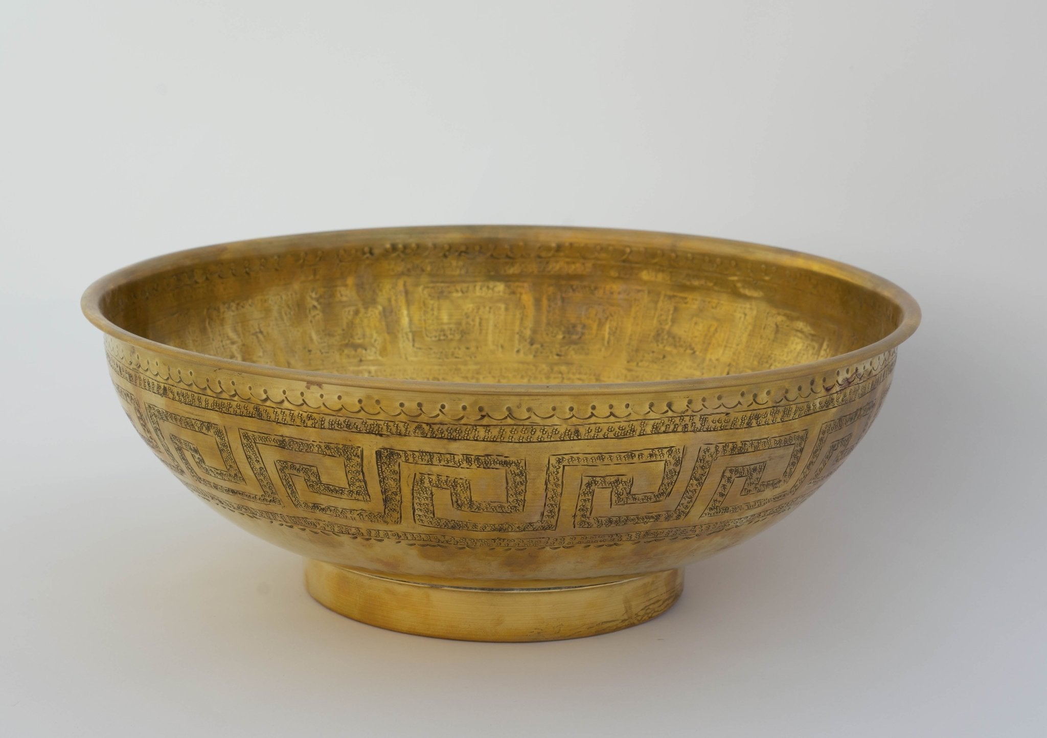 Vasque Ronde en Laiton Gravé – Lavabo Décoratif à Poser - Mecaf